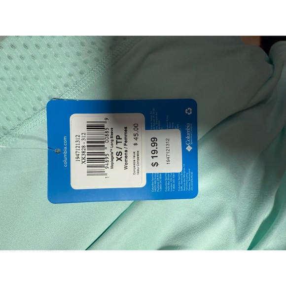 Women's Columbia Long Sleeve Shirt XS Green - Picture 5 of 5